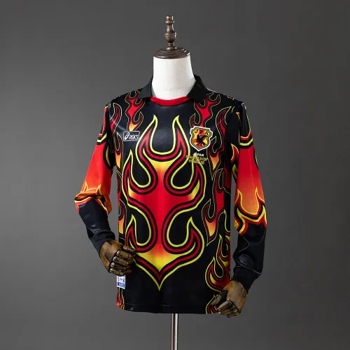 1998 World Cup Japan Torwart Schwarz Feuerwerk Retro Langarm Trikot