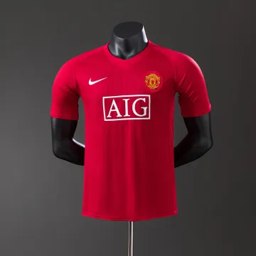 Maillot domicile rétro de Manchester United, version joueur, saison 2007-2008