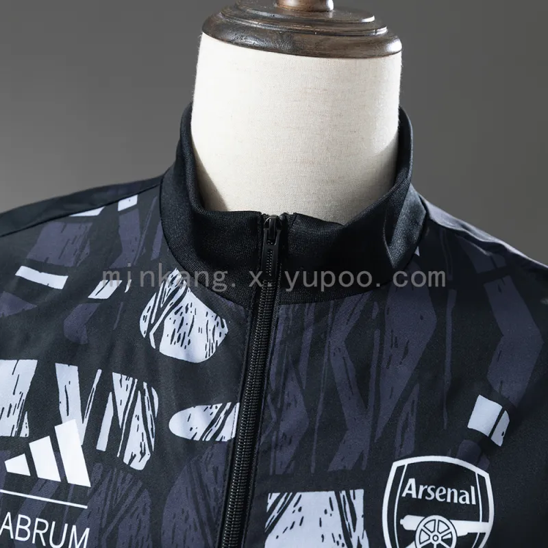 25/26 Arsenal Black Windbreaker