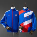 25/26 Bayern Munich Trench Coat Reversible Blue Windbreaker