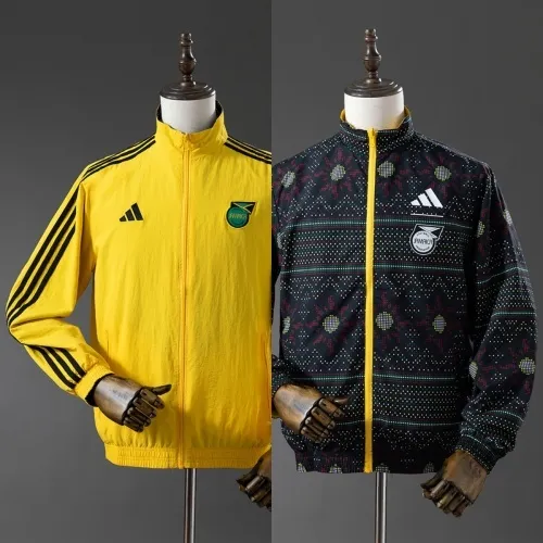 2025 Jamaica Trench Coat Reversible yellow and Black Windbreaker