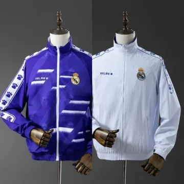 25/26 Real Madrid Trench Coat Reversible White and Purple Windbreaker