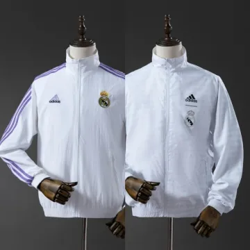 25/26 Real Madrid Trench Coat Reversible White Windbreaker