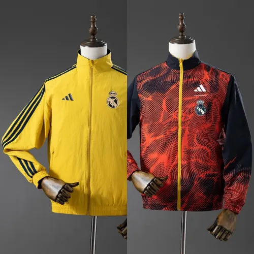 Veste coupe-vent réversible jaune et rouge du Real Madrid 25/26