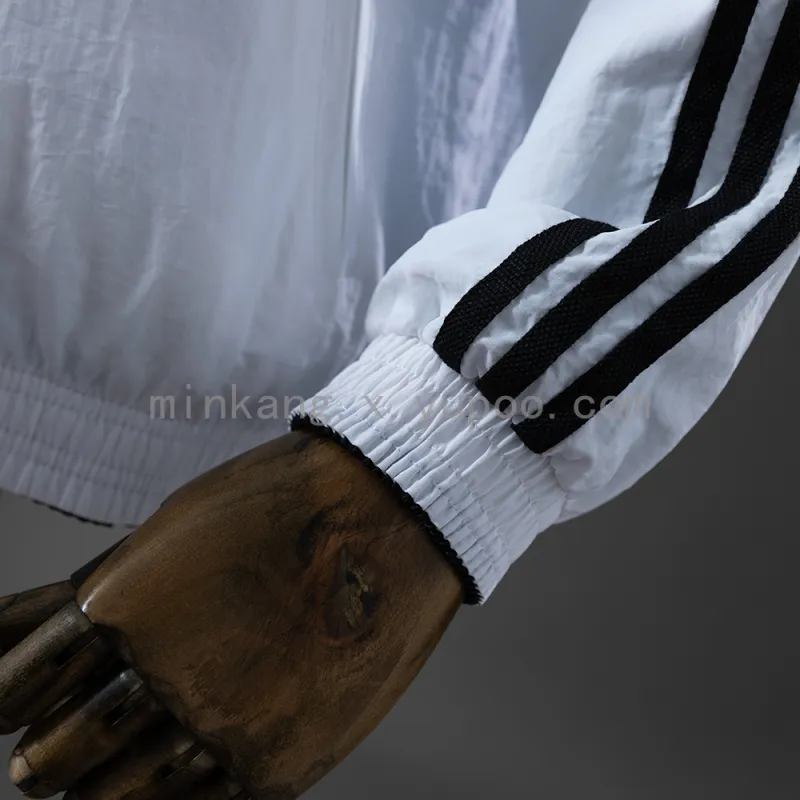25/26 Real Madrid Trench Coat Reversible Black and White Windbreaker