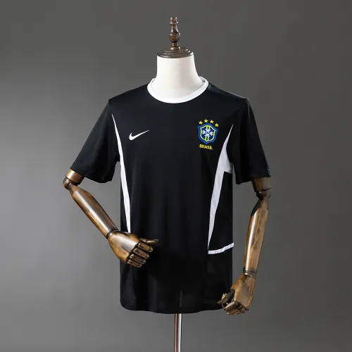 2002 Retro World Cup Brasil Goalkeeper Black Soccer Jersey