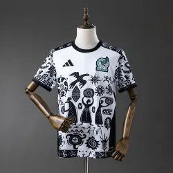 25/26 Mexico Special Edition White and Black Jersey - product photo 25-26 Mexico Special Edition White and Black Men's Jersey front view, unique chest design.