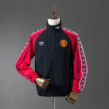 25-26 Manchester United Black and Red Windbreaker