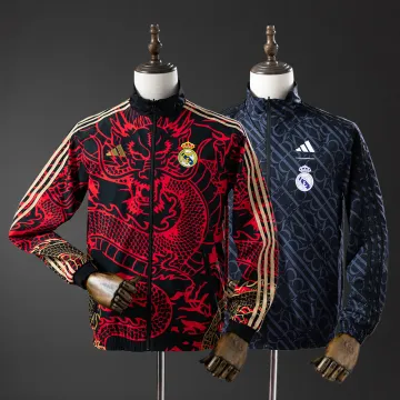 25/26 Real Madrid Red and Heiss Reversible Jacket Windbreaker